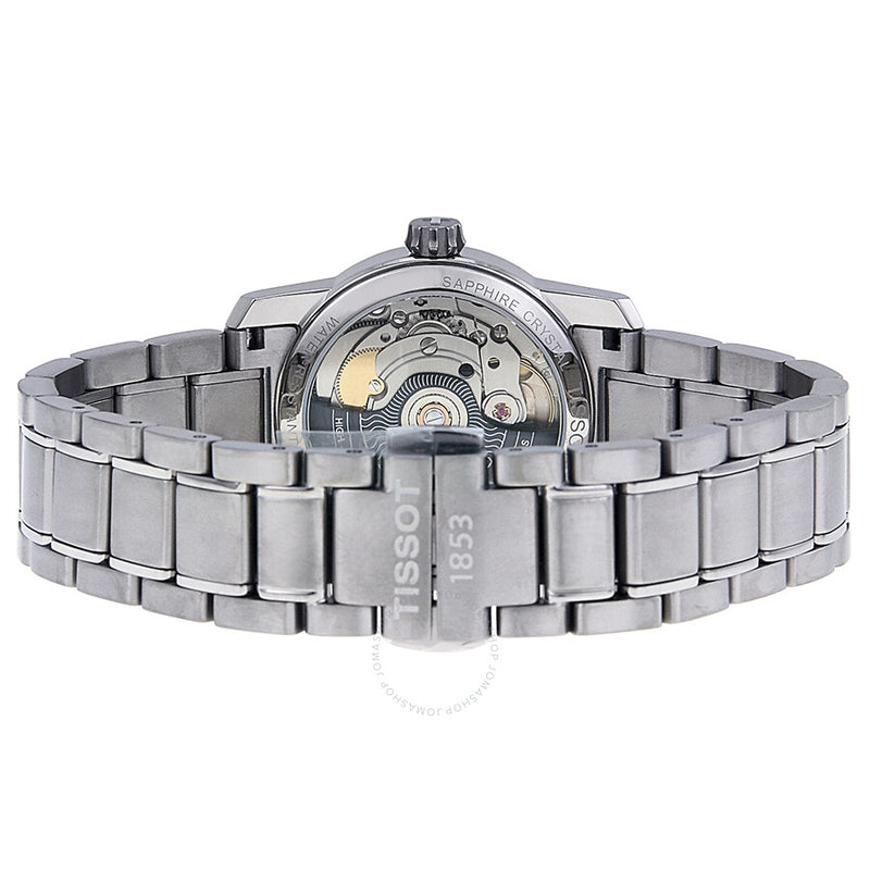 Tissot T-Classic Automatic Black Dial Titanium Ladies Watch T0872074405700 - The Watches Men & Co #3