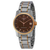 Tissot T-Classic Automatic Brown Dial Ladies Watch T0872075529700 - The Watches Men & Co