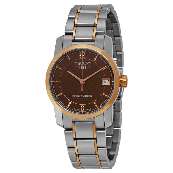 Tissot T-Classic Automatic Brown Dial Ladies Watch T0872075529700 - The Watches Men & Co