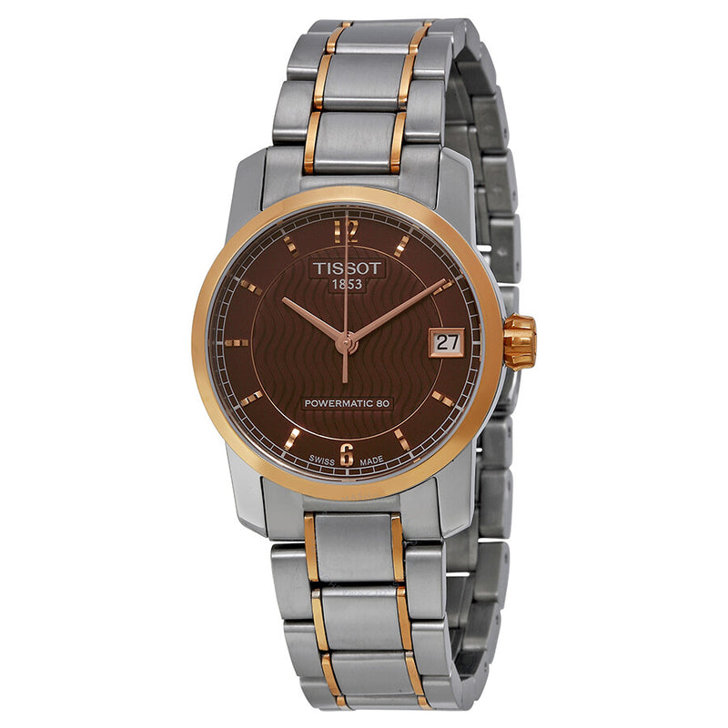 Tissot T-Classic Automatic Brown Dial Ladies Watch T0872075529700 - The Watches Men & Co