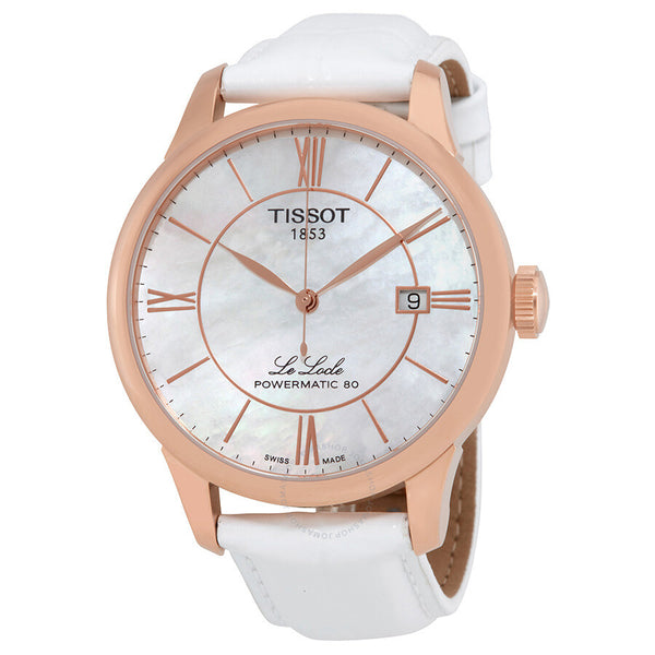 Tissot T-Classic Automatic White Mother of Pearl Ladies Watch T006.407.36.118.00 - The Watches Men & Co