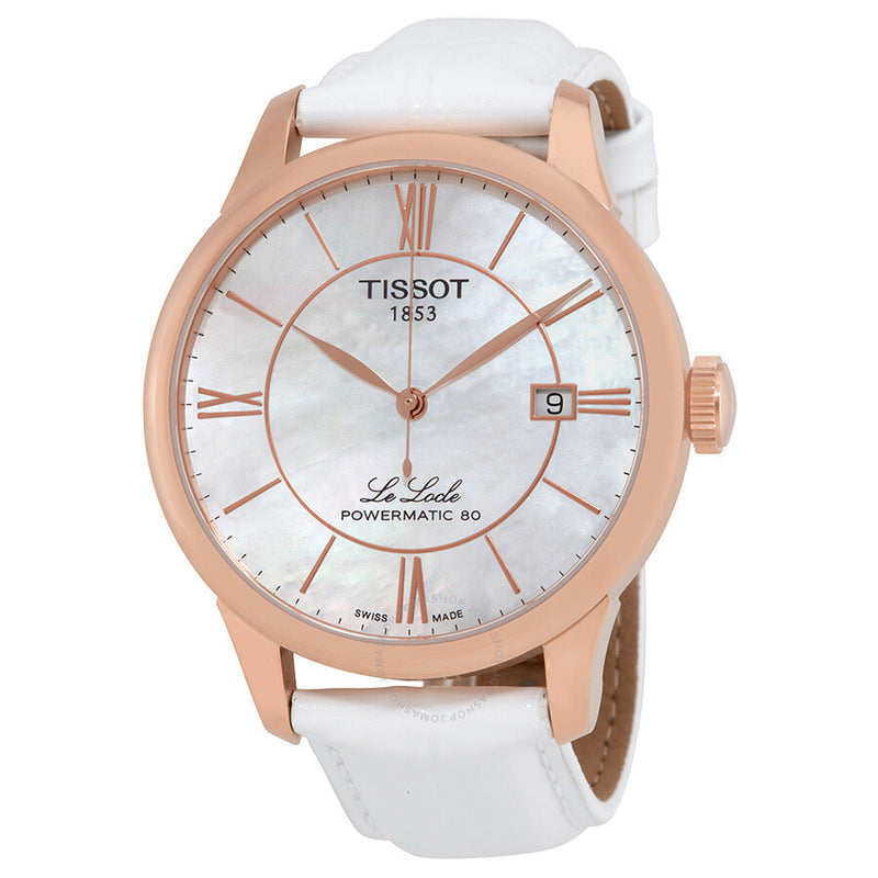 Tissot T-Classic Automatic White Mother of Pearl Ladies Watch T006.407.36.118.00 - The Watches Men & Co