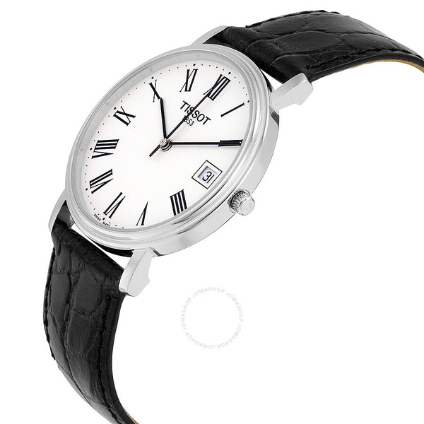 Tissot T-Classic Desire White Dial Black Leather Men's Watch T52142113 - The Watches Men & Co #2