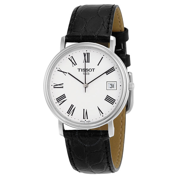 Tissot T-Classic Desire White Dial Black Leather Men's Watch T52142113 - The Watches Men & Co