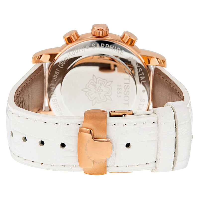 Tissot T-Classic Dressport Chronograph Mother of Pearl Dial White Leather Ladies Watch T050.217.36.112.00 - The Watches Men & Co #3