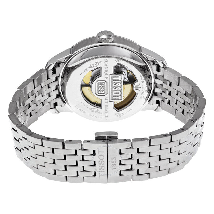Tissot T-Classic Le Locle caseback showing automatic movement with Tissot branding