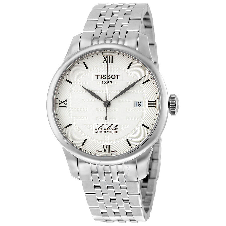 Tissot T-Classic Le Locle silver dial men's watch with stainless steel bracelet