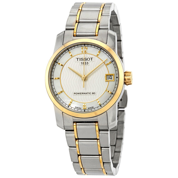 Tissot T-Classic Titanium Automatic Mother of Pearl Dial Ladies Watch T0872075511700 - The Watches Men & Co