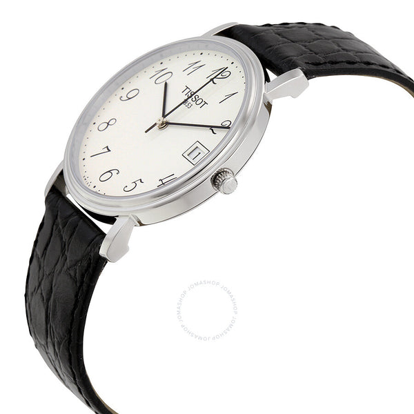 Tissot T-Classic White Dial Black Leather Men's Watch T52.1.421.12 - The Watches Men & Co #2