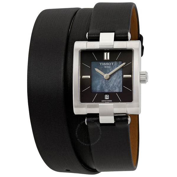 Tissot T-Collection Black Mother of Pearl Dial Ladies Watch T090.310.17.051.00 - The Watches Men & Co