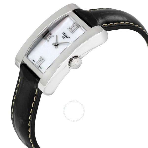 Tissot T-Lady Generosi-T White Mother of Pearl Dial Black Leather Ladies Watch T007.309.16.113.02 - The Watches Men & Co #2