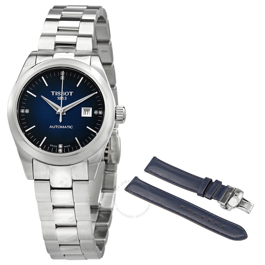 Tissot T-My Lady Automatic Diamond Blue Dial Ladies Watch T132.007.11.046.00 - The Watches Men & Co