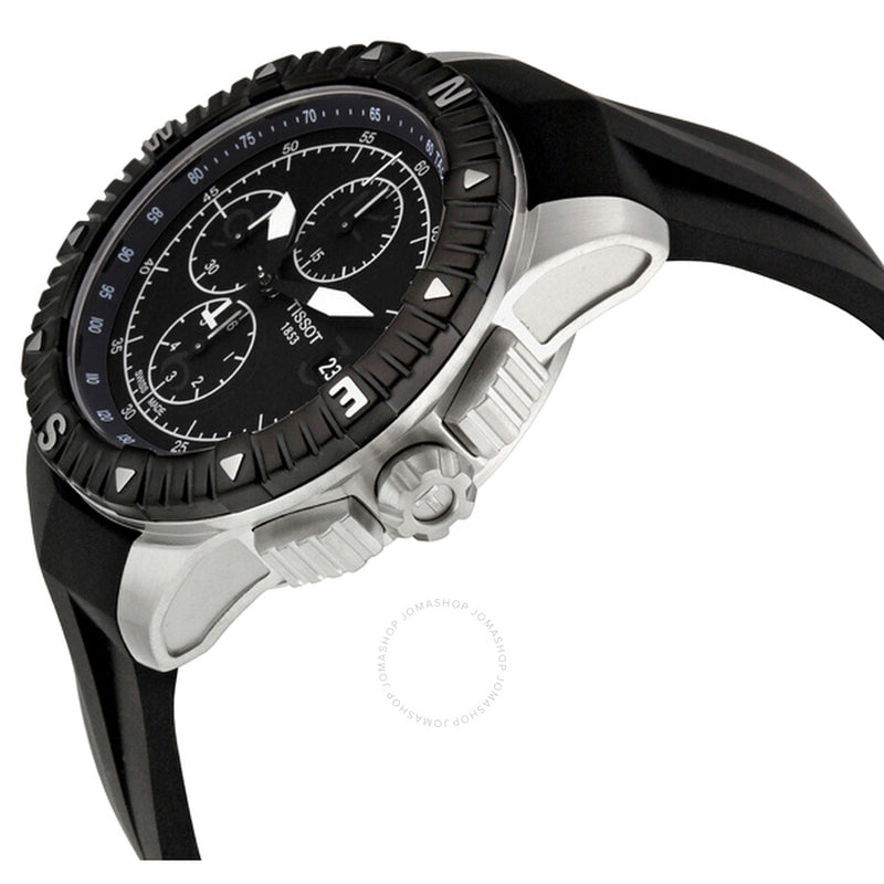 Tissot T-Navigator Automatic Chronograph Black Dial Stainless Steel Men's Watch T0624271705700 - The Watches Men & Co #2
