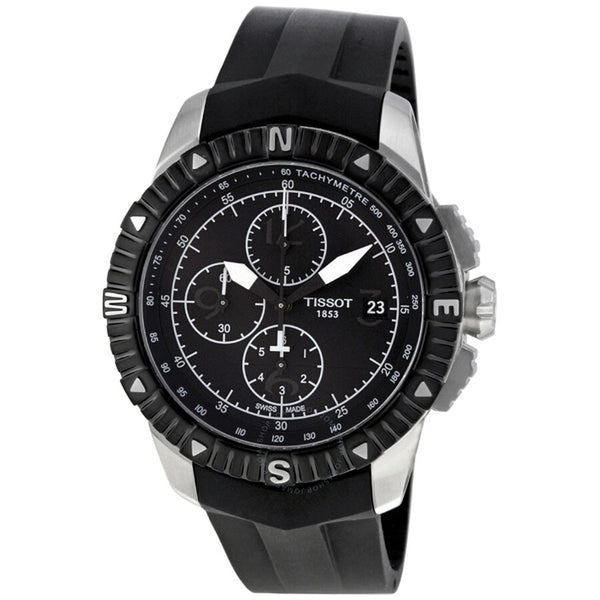 Tissot T-Navigator Automatic Chronograph Black Dial Stainless Steel Men's Watch T0624271705700 - The Watches Men & Co