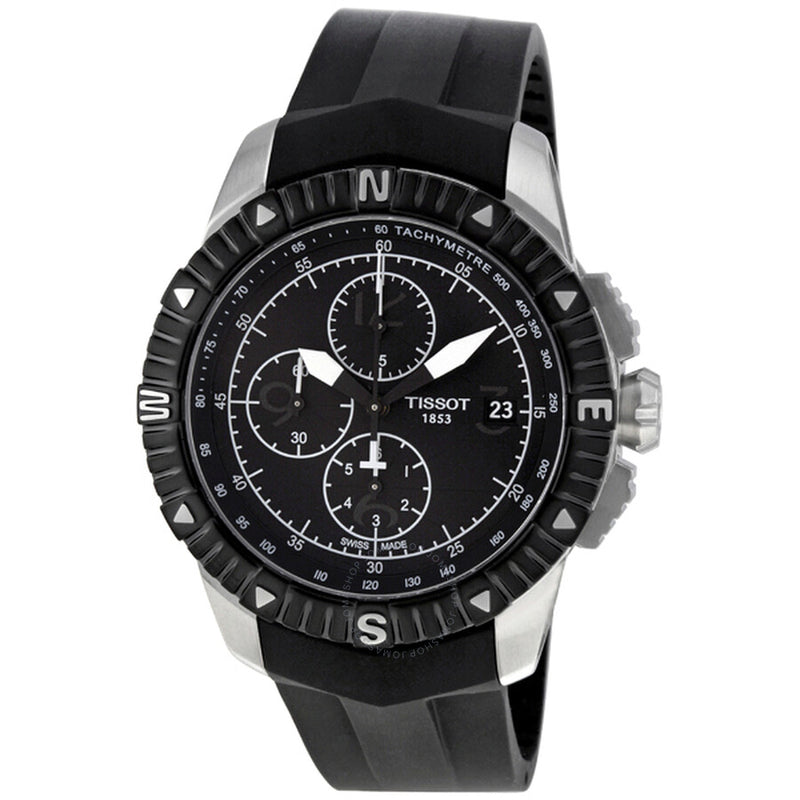 Tissot T-Navigator Automatic Chronograph Black Dial Stainless Steel Men's Watch T0624271705700 - The Watches Men & Co