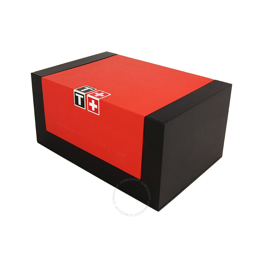 Tissot T-One watch original packaging with red and black Tissot Swiss brand box