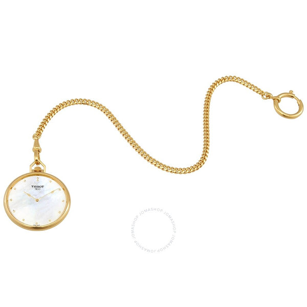 Tissot T-Pocket Lepine Quartz Mother of Pearl Diamond Dial Unisex Pocket Watch T82.4.502.76 - The Watches Men & Co