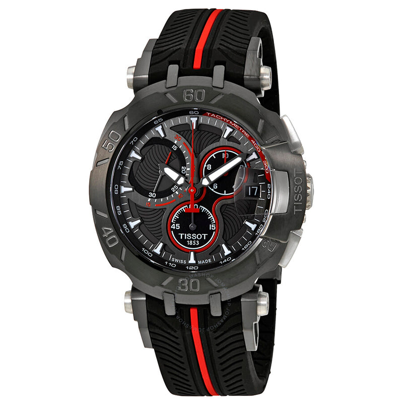 Tissot T-Race Anthracite Dial Men's Rubber Chronograph Watch T092.417.37.067.00 - The Watches Men & Co