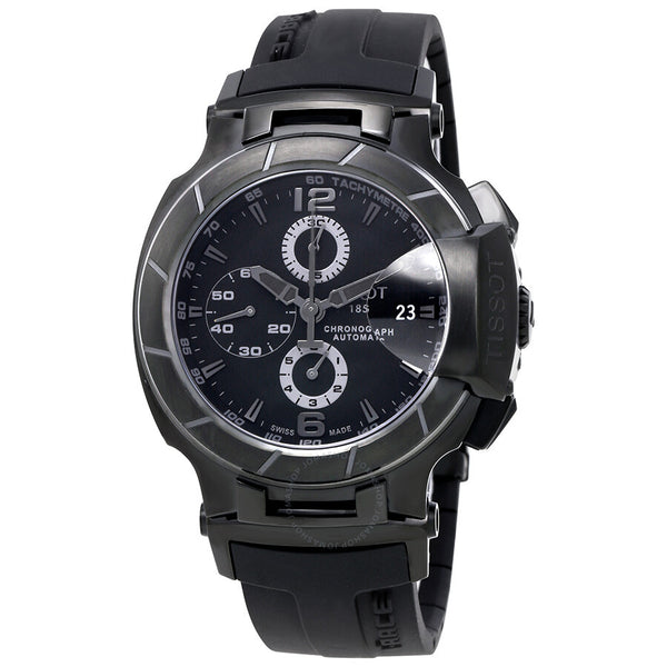 Tissot T-Race Black Dial Chronograph Automatic Black Rubber Men's Watch T048.427.37.057.00 - The Watches Men & Co