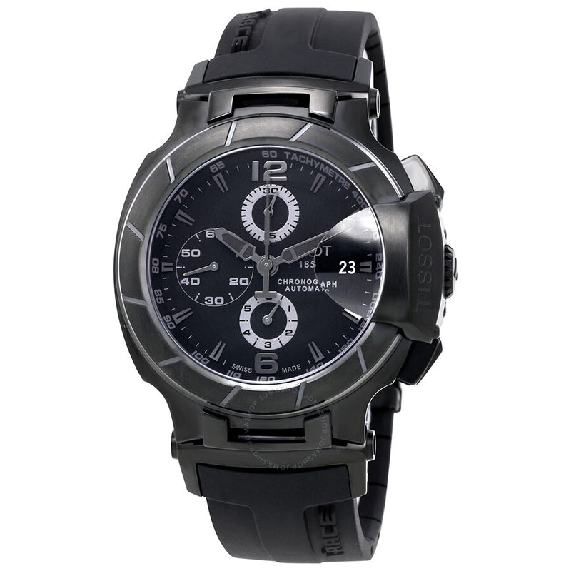 Tissot T-Race Black Dial Chronograph Automatic Black Rubber Men's Watch T048.427.37.057.00 - The Watches Men & Co