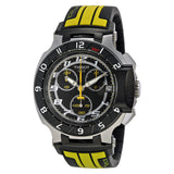 Tissot T-Race Chronograph Black Dial Black and Yellow Rubber Men's Watch T0484172705713 - The Watches Men & Co