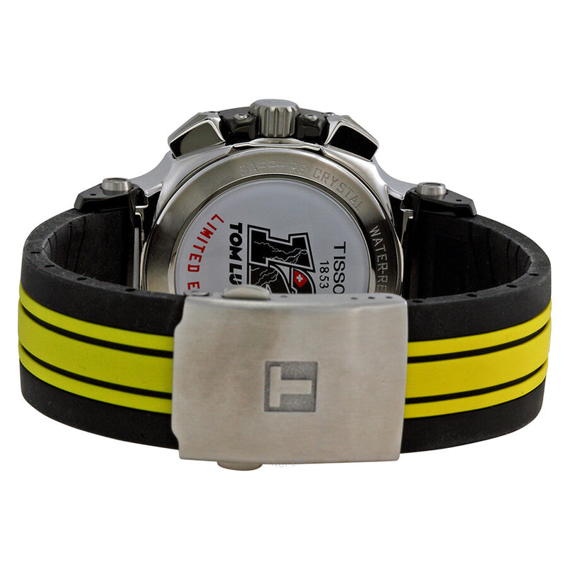 Tissot T-Race Chronograph Black Dial Black and Yellow Rubber Men's Watch T0484172705713 - The Watches Men & Co #3