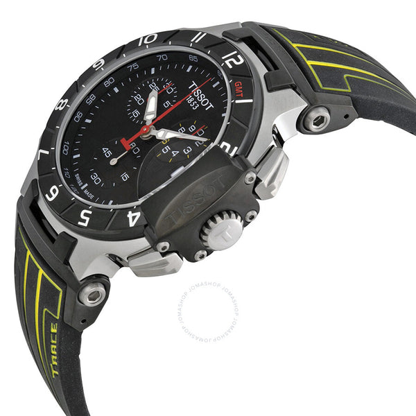 Tissot T-Race Chronograph Black Dial Black Rubber Men's Watch T0484172705103 - The Watches Men & Co #2