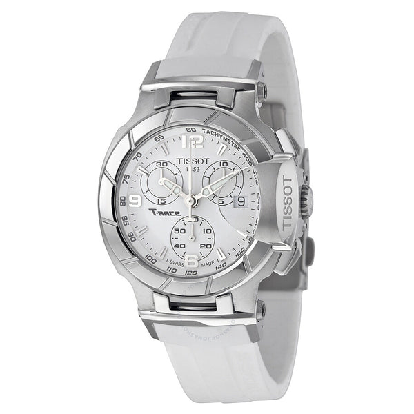 Tissot T-Race Chronograph White Dial Ladies Watch T0482171701700 - The Watches Men & Co