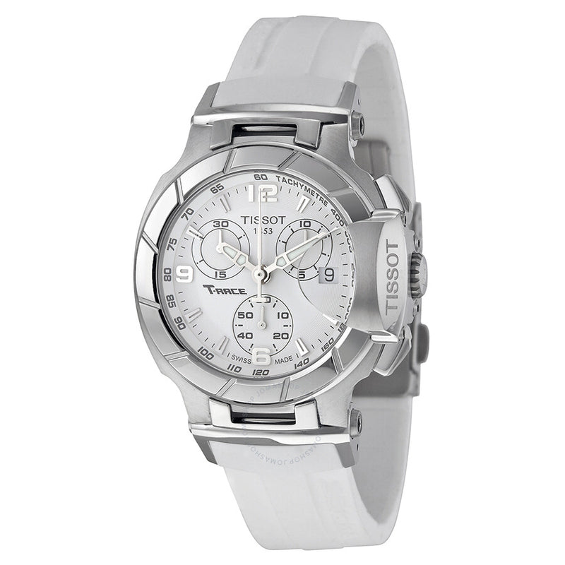 Tissot T-Race Chronograph White Dial Ladies Watch T0482171701700 - The Watches Men & Co