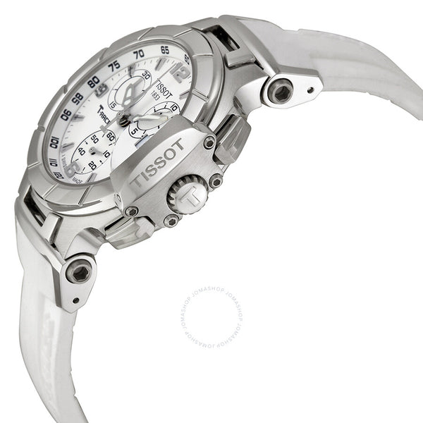 Tissot T-Race Chronograph White Dial Ladies Watch T0482171701700 - The Watches Men & Co #2