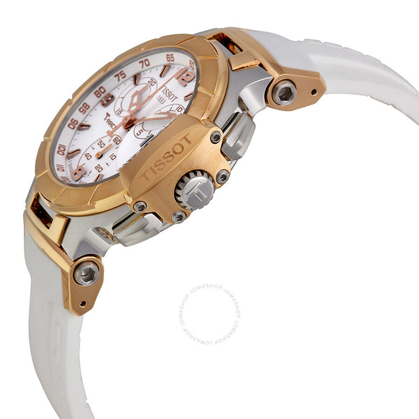 Tissot T-Race Chronograph White Dial Ladies Watch T0482172701700 - The Watches Men & Co #2