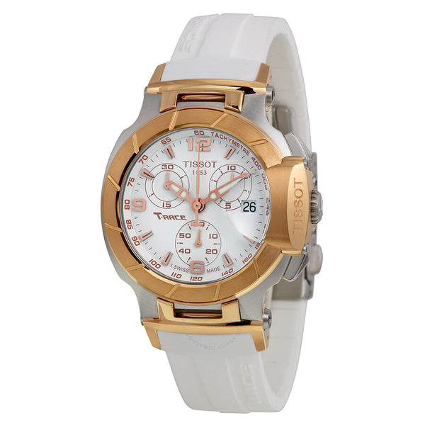 Tissot T-Race Chronograph White Dial Ladies Watch T0482172701700 - The Watches Men & Co