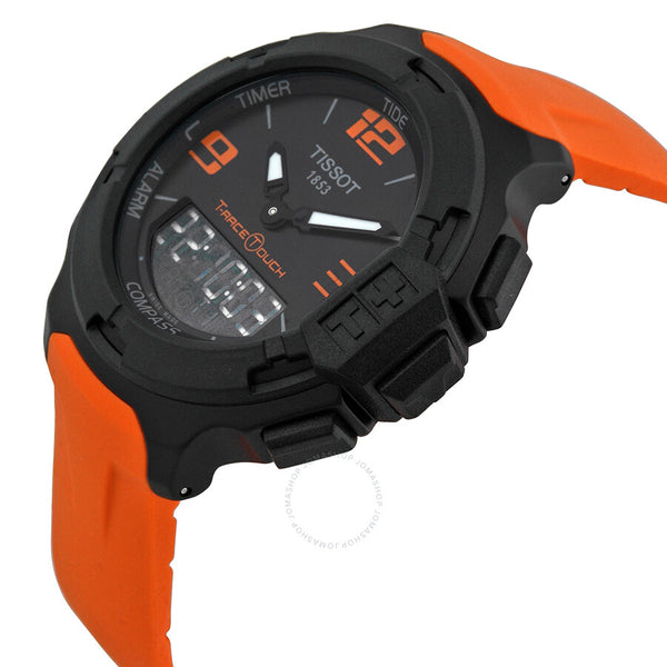 Tissot T-Race Touch Black Dial Orange Rubber Men's Watch T0814209705702 - The Watches Men & Co #2