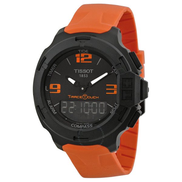 Tissot T-Race Touch Black Dial Orange Rubber Men's Watch T0814209705702 - The Watches Men & Co