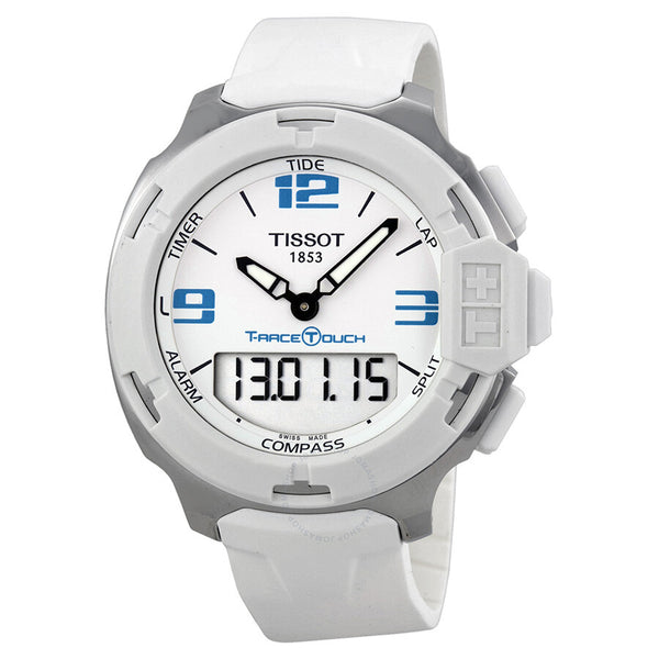 Tissot T-Race Touch White Analog Digital Dial White Synthetic Strap Unisex Watch T0814201701701 - The Watches Men & Co