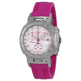 Tissot T-Race White Dial Pink Rubber Ladies Watch T0482171701701 - The Watches Men & Co
