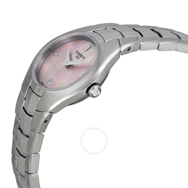 Tissot T-Round Pink Mother of Pearl Dial Ladies Watch T0960091115100 - The Watches Men & Co #2