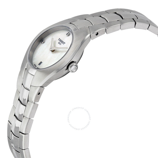 Tissot T-Round White Dial Diamond Ladies Watch T0960091111600 - The Watches Men & Co #2