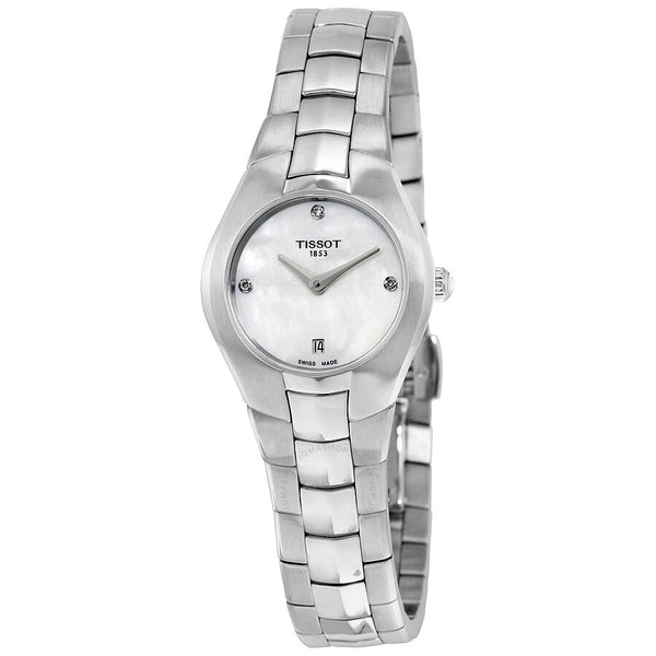 Tissot T-Round White Dial Diamond Ladies Watch T0960091111600 - The Watches Men & Co