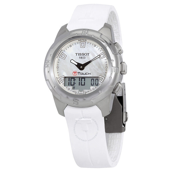 Tissot T-Touch II White Mother of Pearl Dial Ladies Watch T047.220.47.111.00 - The Watches Men & Co