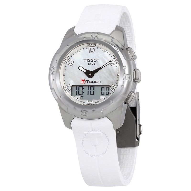 Tissot T-Touch II White Mother of Pearl Dial Ladies Watch T047.220.47.111.00 - The Watches Men & Co