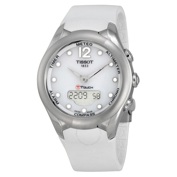 Tissot T-Touch Solar White Dial White Rubber Ladies Watch T0752201701700 - The Watches Men & Co