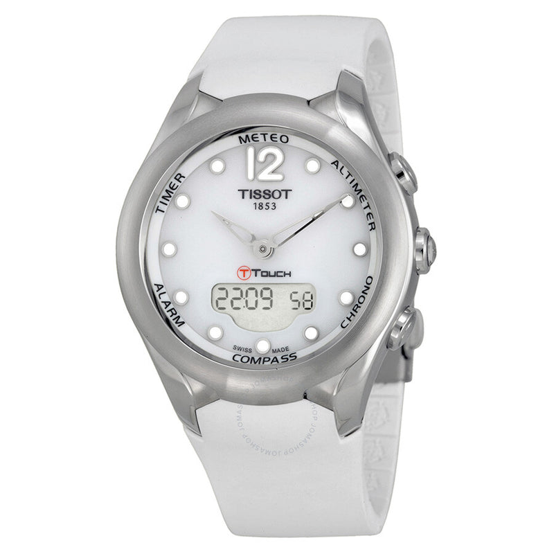Tissot T-Touch Solar White Dial White Rubber Ladies Watch T0752201701700 - The Watches Men & Co