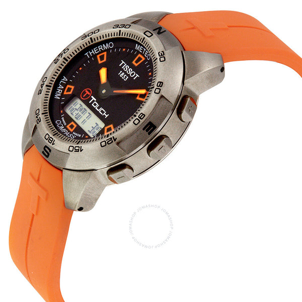 Tissot T-Touch Titanium Analog/Digital Multifunction Orange Rubber Men's Watch  T33.7.598.59 - The Watches Men & Co #2