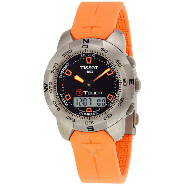 Tissot T-Touch Titanium Analog/Digital Multifunction Orange Rubber Men's Watch  T33.7.598.59 - The Watches Men & Co