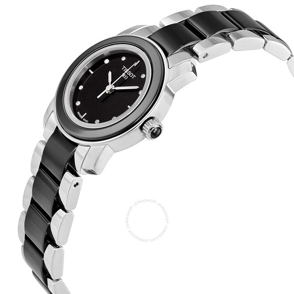 Tissot T-Trend Black Ceramic Diamond Ladies Watch T0642102205600 - The Watches Men & Co #2