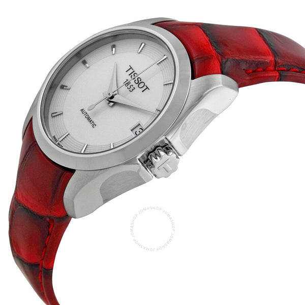 Tissot Couturier White Dial Red Leather Ladies Watch T035.207.16.011.01 - The Watches Men & Co #2
