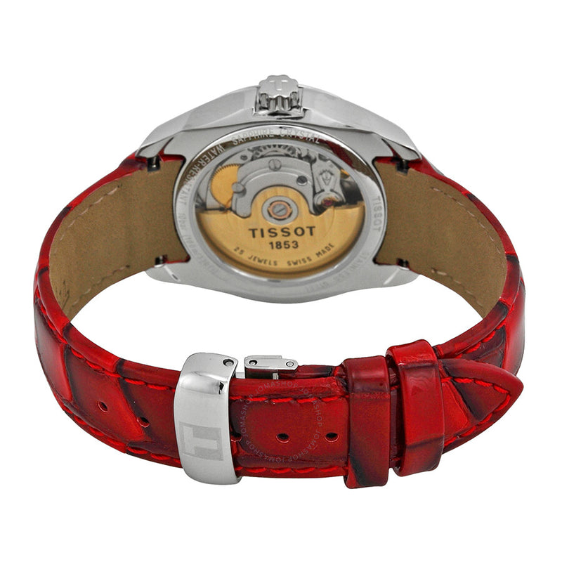 Tissot Couturier White Dial Red Leather Ladies Watch T035.207.16.011.01 - The Watches Men & Co #3