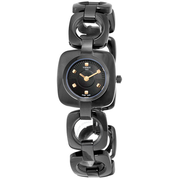Tissot T-Trend Odaci-T Black Dial Black PVD Ladies Watch T0201091105100 - The Watches Men & Co