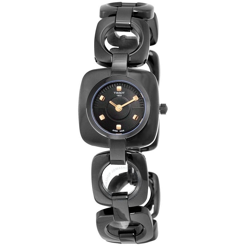 Tissot T-Trend Odaci-T Black Dial Black PVD Ladies Watch T0201091105100 - The Watches Men & Co